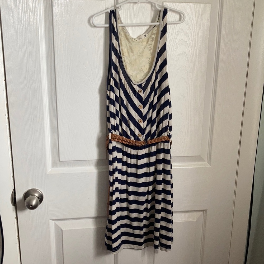 Blue Lace-backed dress